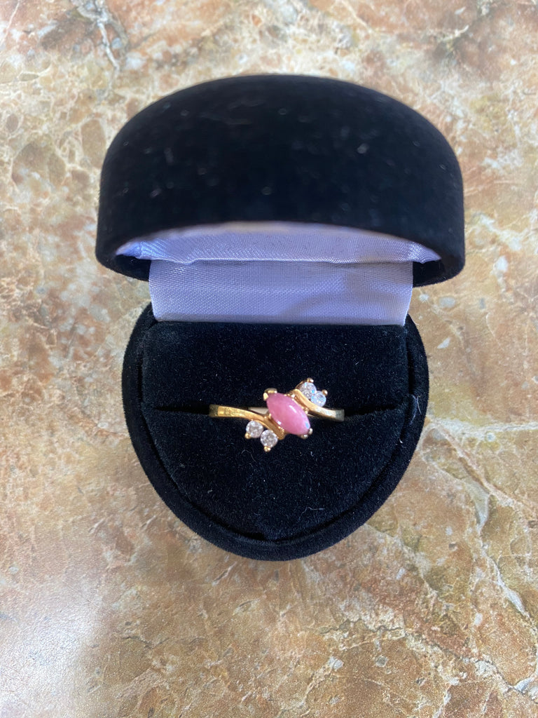 Gold Rose Stone Ring